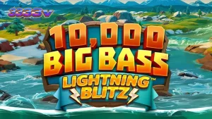 Tampilan layar utama permainan slot 10,000 Big Bass Lightning Blitz