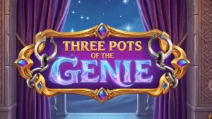Tampilan visual slot Three Pots of the Genie dengan tema Arabian Nights yang megah